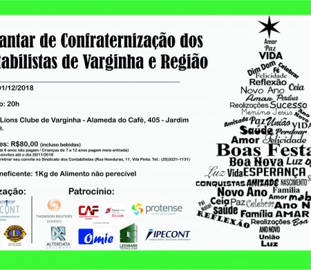 Vem aí o 1º Jantar de Confraternização dos Contabilistas de Varginha e Região!